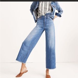 Madewell Wide-Leg Crop Jeans in Finney Wash